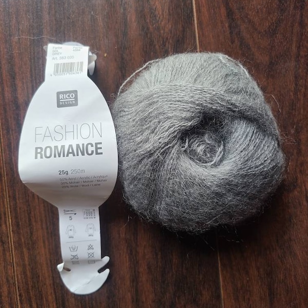 Rico Design Fashion Romance Yarn, Grey, brand new, ready to ship