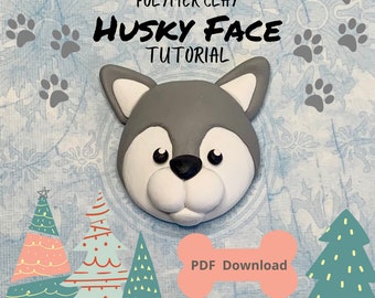 Polymer Clay Tutorial Husky Dog Face Guide How To Beginners Step By Step Cute Clay Art