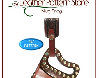 PATTERN - Mug Frog pattern - leathercraft PDF pattern - Tankard Keeper - instant download ONLY