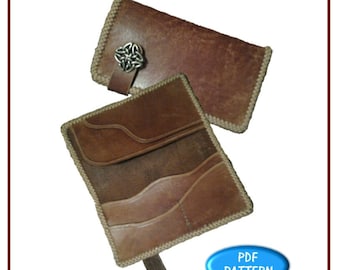 PATTERN - Pocket Secretary Wallet - pattern for leather - leathercraft - PDF ONLY