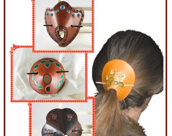 PATTERN - Leather pattern - Ponytail Keepers - instant download PDF pattern ONLY