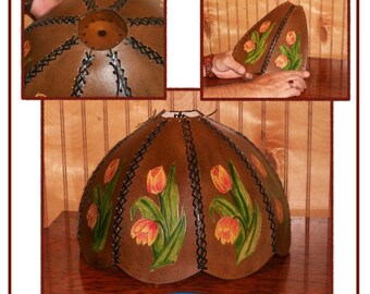PATTERN - Belle Hanging Lamp pattern - PDF pattern for leathercraft - pattern ONLY
