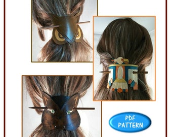 PATTERN - Novelty Stick Barrettes - PDF instant download ONLY - leathercrafting pattern