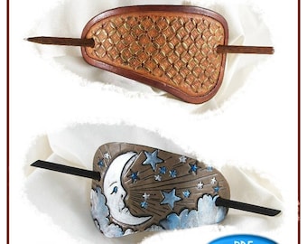 PATTERN - Stick Barrettes - Dare to be Different - PDF file ONLY - leathercraft pattern