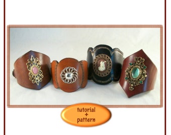TUTORIAL - Decorating a Leather Cuff - PDF tutorial plus patterns - instant download ONLY