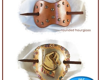 PATTERN - Stick Barrettes - Slightly Unusual - leathercraft pattern - PDF download ONLY