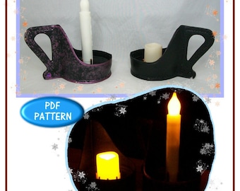 PATTERN - LED Chamberstick - candle holder leathercraft pattern - download ONLY!