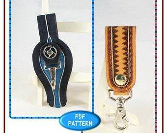 PATTERN - easy Belt Loop Key Chain patterns - leather patterns - PDF instant download ONLY