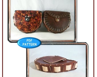 PATTERN - Delphi round weaver style belt bag pattern - pattern for leathercraft - PDF pattern ONLY
