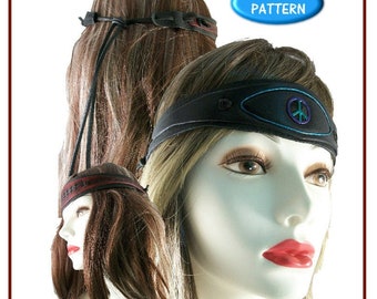 PATTERN - Hippie Headband - leathercraft pattern - PDF digital download - pattern ONLY
