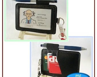 PATTERN - Badge Wallet Combo leathercraft pattern - PDF download ONLY