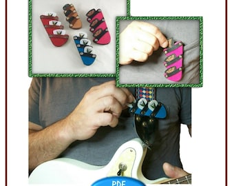 PATTERN - Guitar Pick Pocket leather pattern - PDF pattern - download ONLY