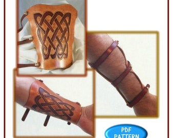 PATTERN - Button Stud Arm Guard - leathercraft pattern - download - PDF ONLY
