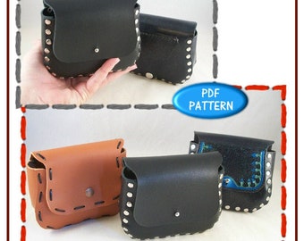PATTERN - Peanut Belt Bag - pattern for leathercraft - PDF pattern ONLY