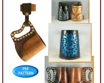 PATTERN - Leather mug pattern  - leather pattern - download - PDF pattern file ONLY
