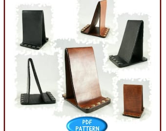 PATTERN - Desktop Phone Stand - Digital leather pattern - PDF pattern download ONLY