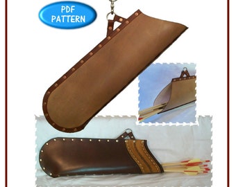 PATTERN - Archery Target Quiver leathercraft pattern - Quiver pattern for archery - PDF ONLY
