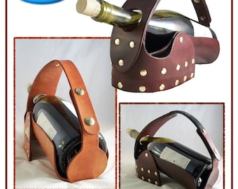 PATTERN - Wine Caddy - leather pattern - PDF digital download ONLY