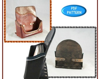PATTERN - Desktop Business Card Holder - leather pattern - PDF pattern download ONLY