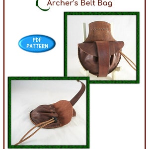 PATTERN - Archer's Belt Bag pattern - PDF leather pattern - download ONLY