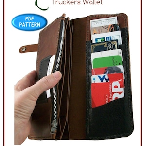 PATTERN - Truckers  Wallet pattern for leather - leathercraft digital pattern - PDF download ONLY