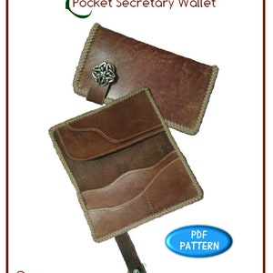 PATTERN - Pocket Secretary Wallet - pattern for leather - leathercraft - PDF ONLY