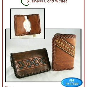PATTERN - Leather pattern - Business Card Wallet - PDF pattern download ONLY