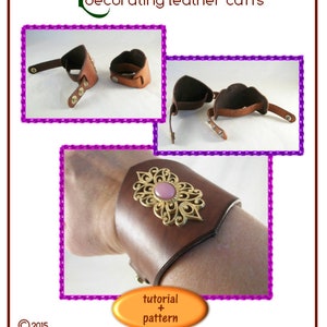 TUTORIAL Decorating a Leather Cuff PDF tutorial plus patterns instant download ONLY image 2