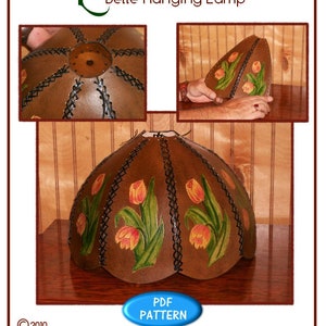 PATTERN - Belle Hanging Lamp pattern - PDF pattern for leathercraft - pattern ONLY