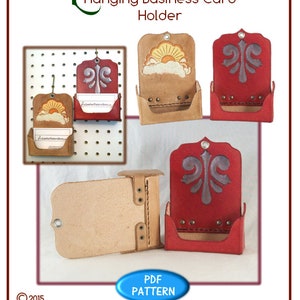 PATTERN - Hanging Business Card Holder - leather pattern - PDF pattern download ONLY