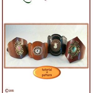 TUTORIAL - Decorating a Leather Cuff - PDF tutorial plus patterns - instant download ONLY