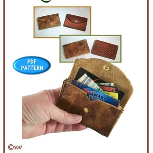 PATTERN - Mini Accordion Wallet leathercraft pattern - instant download - PDF format ONLY
