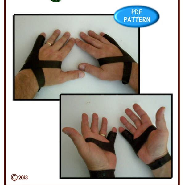 PATTERN - Leather Stitching Glovelettes pattern - instant download - leather pattern - PDF ONLY