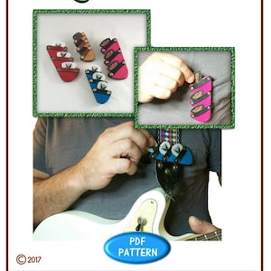 PATTERN - Guitar Pick Pocket leather pattern - PDF pattern - download ONLY