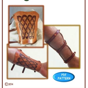 PATTERN - Button Stud Arm Guard - leathercraft pattern - download - PDF ONLY