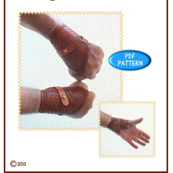 PATTERN - Wrist Support pattern - leathercraft pattern - PDF digital download ONLY