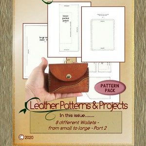 PATTERN - Wallet pattern pack - from small to large - PDF digital download ONLY