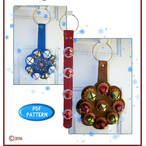 PATTERN - Hanging Sleigh Bells - door hanger leathercraft pattern - instant download ONLY