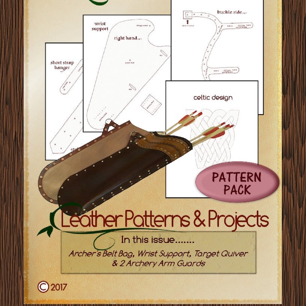 PATTERN - Leather Patterns and Projects - Volume 2 - Issue 4 - patterns for archery - PDF ONLY