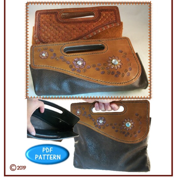 PATTERN - Holly Handbag leathercraft pattern - Printable PDF pattern - download ONLY