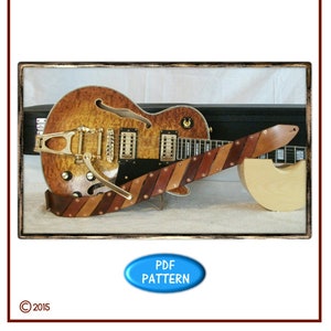 PATTERN - Ladderback Guitar Strap digital pattern - leathercraft - pattern download ONLY