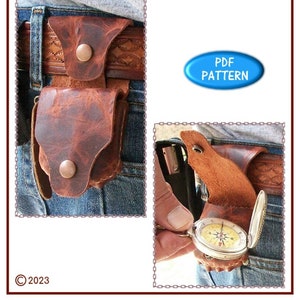 PATTERN - Pocketwatch Pouch - belt pouch leather pattern - PDF instant download ONLY