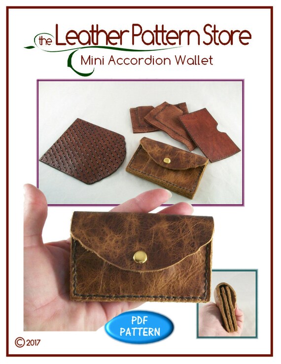 PATTERN Mini Accordion Wallet leathercraft pattern instant Etsy