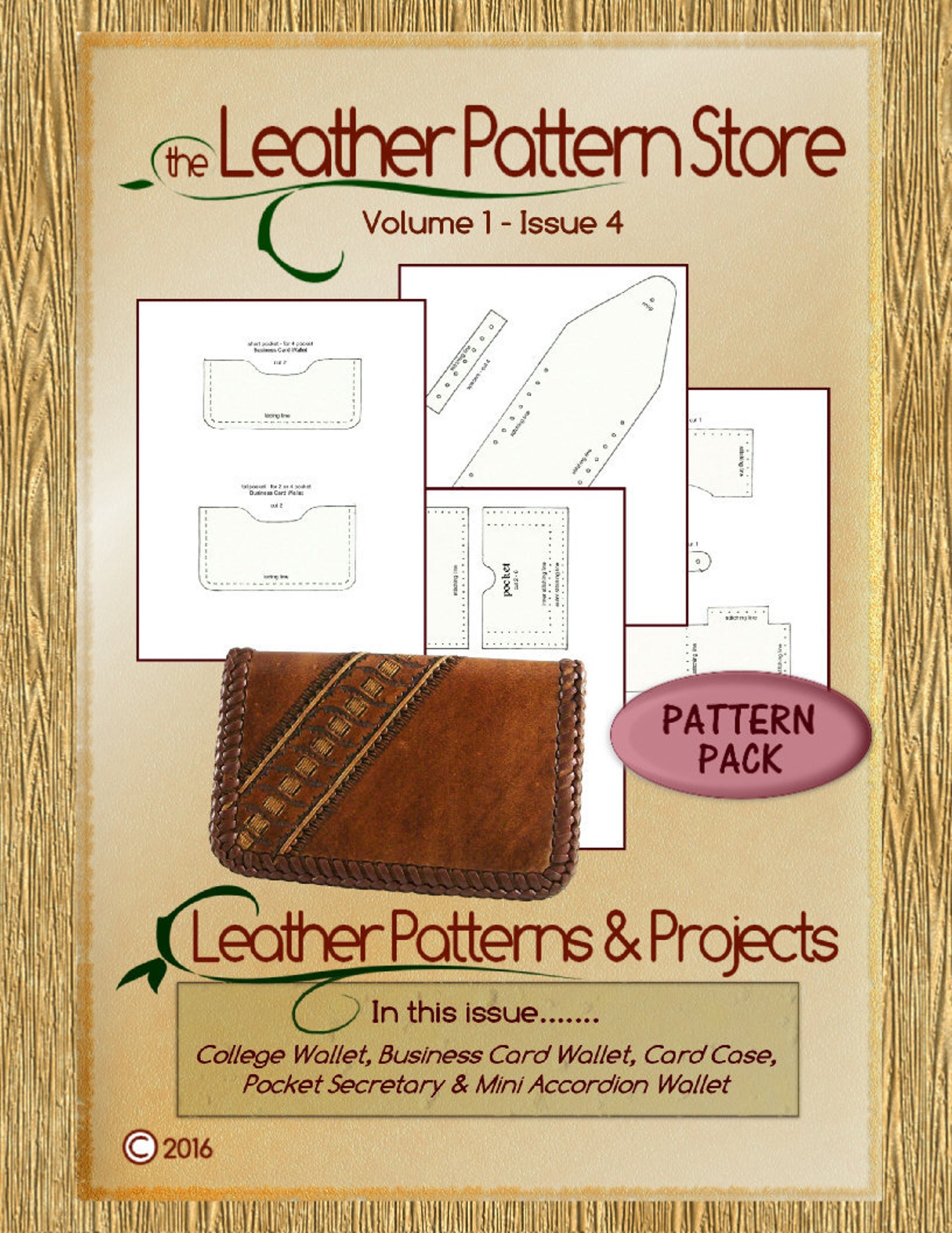 PATTERN Leather Patterns Projects Vol 1 Iss 4 Wallet Etsy
