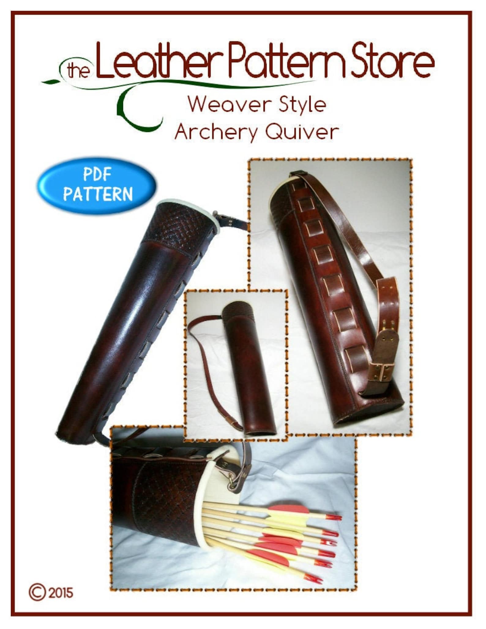 PATTERN - Archery Quiver - Weaver Style Pattern - PDF Leathercraft ...