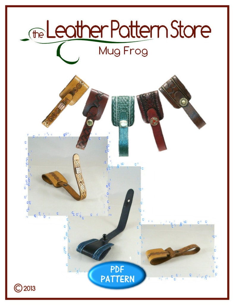PATTERN Mug Frog pattern leathercraft PDF pattern Tankard Keeper instant download ONLY image 1