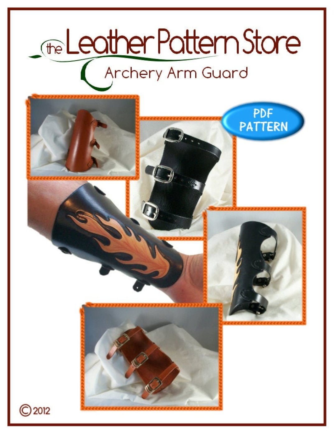 PATTERN Archery Arm Guard PDF Pattern for Leather Leathercraft Pattern