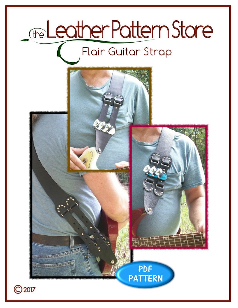 PATTERN Flair Guitar Strap pattern leather pattern PDF Etsy