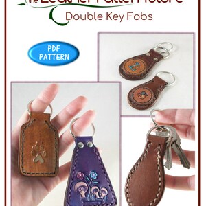 PATTERN - Double Key Fob Patterns for Leathercraft - PDF Leather ...