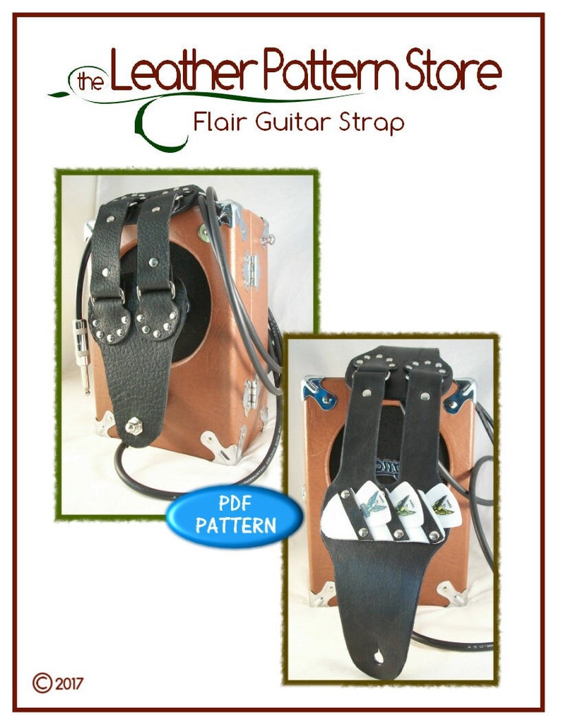 PATTERN Flair Guitar Strap Pattern Leather Pattern PDF Etsy